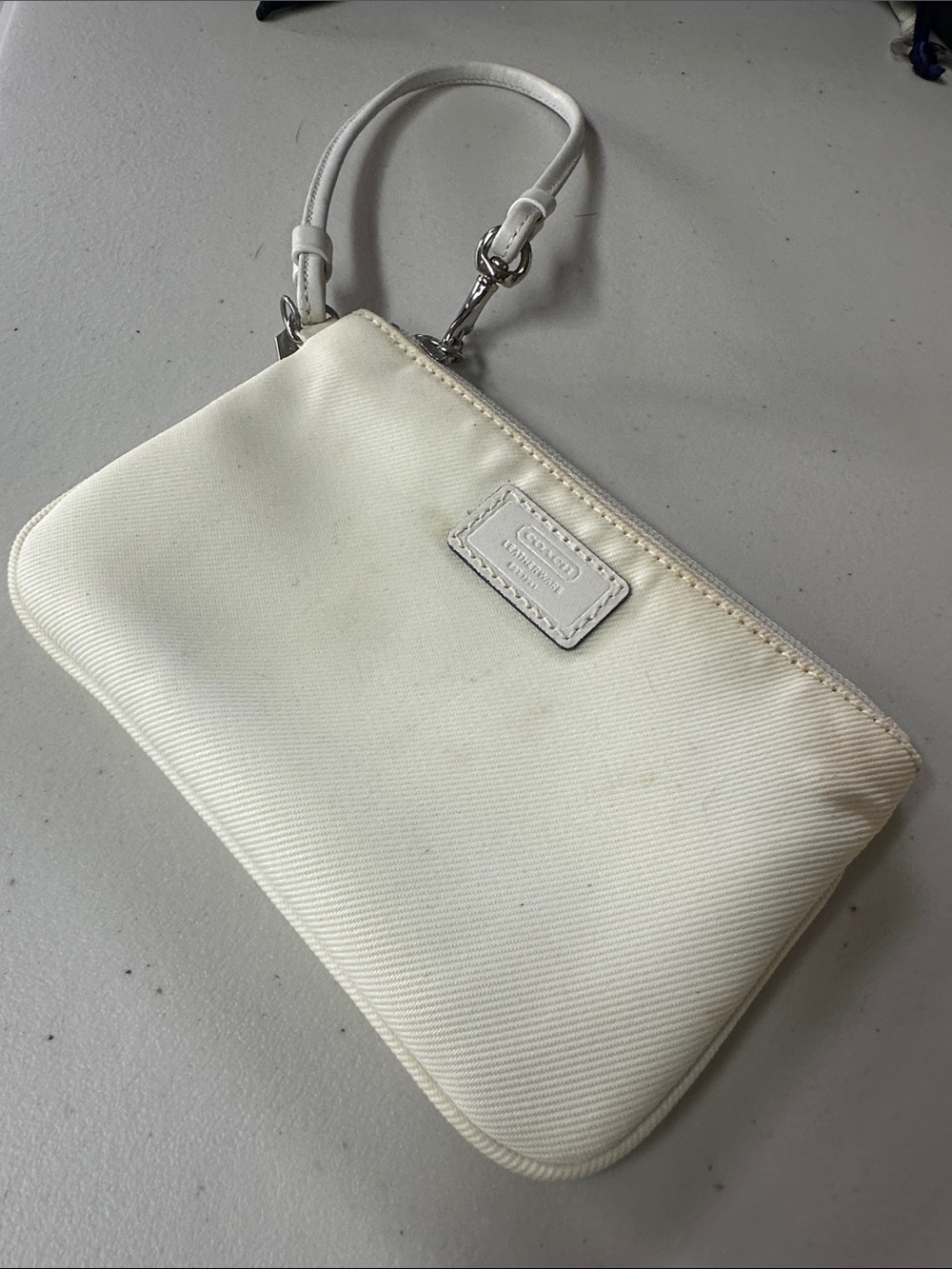 Coach White Wristlet Clutch